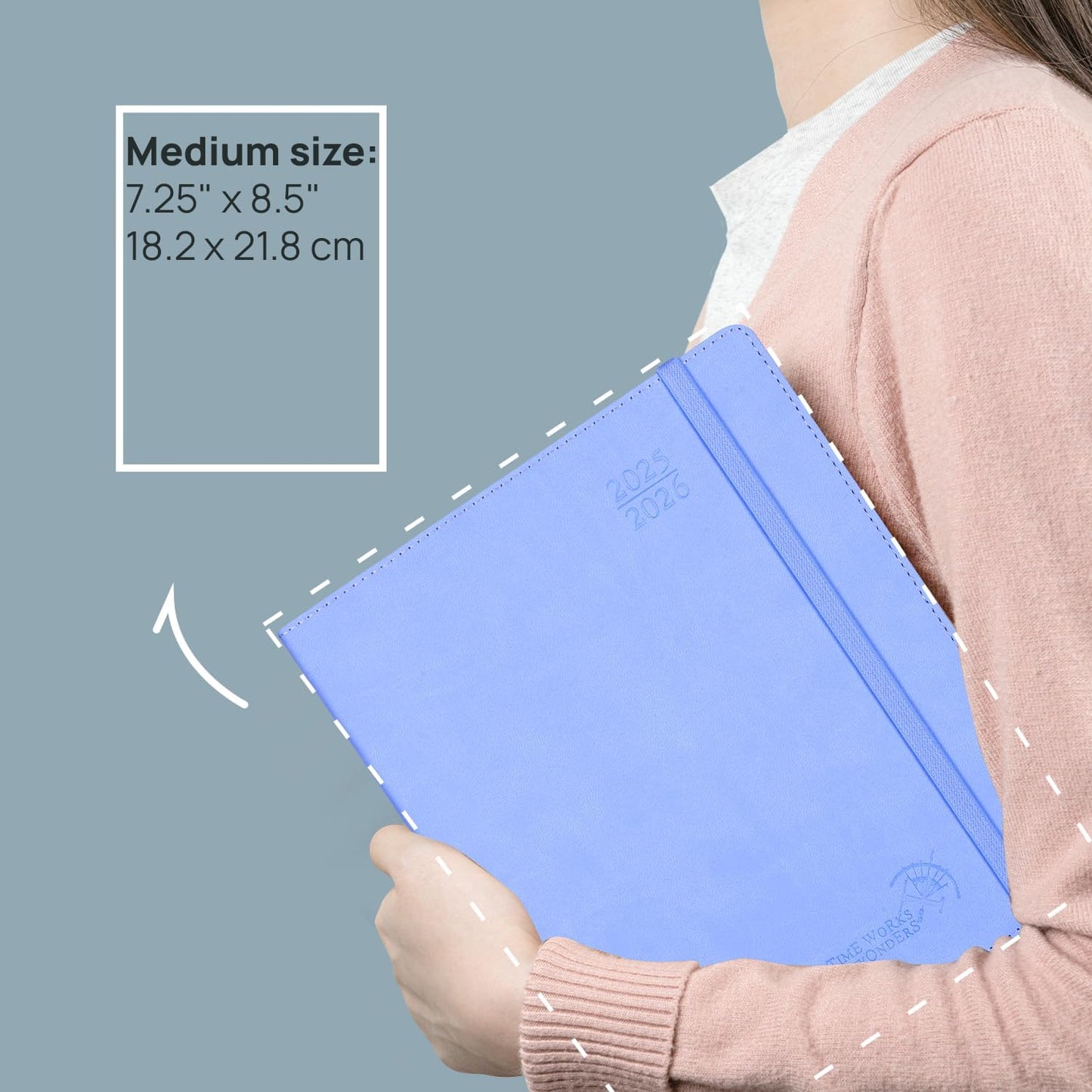 POPRUN Weekly Planner 2025-2026, 7.25'' x 8.5'', 15-Minute Hourly Appointment Book (July 2025-June 2026) with PU Leather Softcover, Monthly Tabs, Inner Pocket - Black