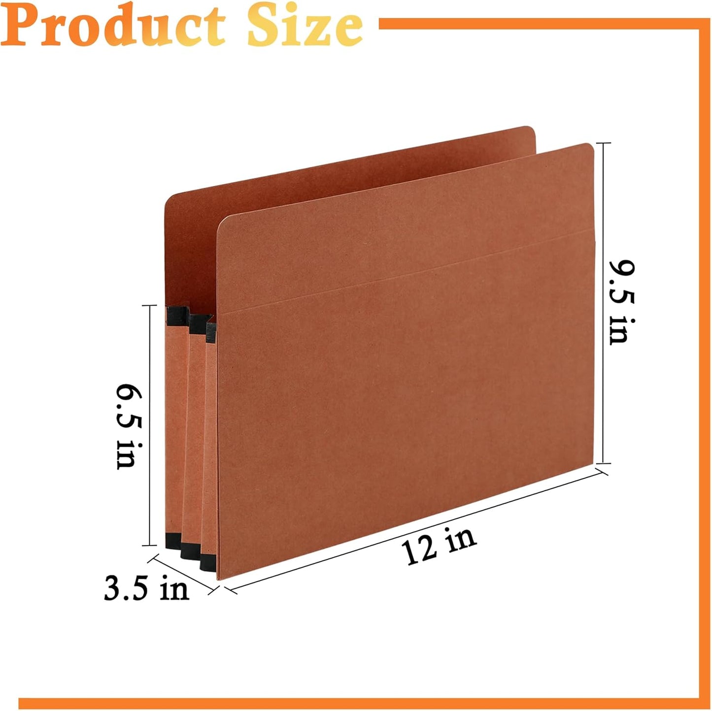 10 Packs Expanding File Pockets,5-1/4"" Expandable Folder Bag,Expandable File Folders Letter Size,Accordion File Organizer for Office,School,Home,Kraft