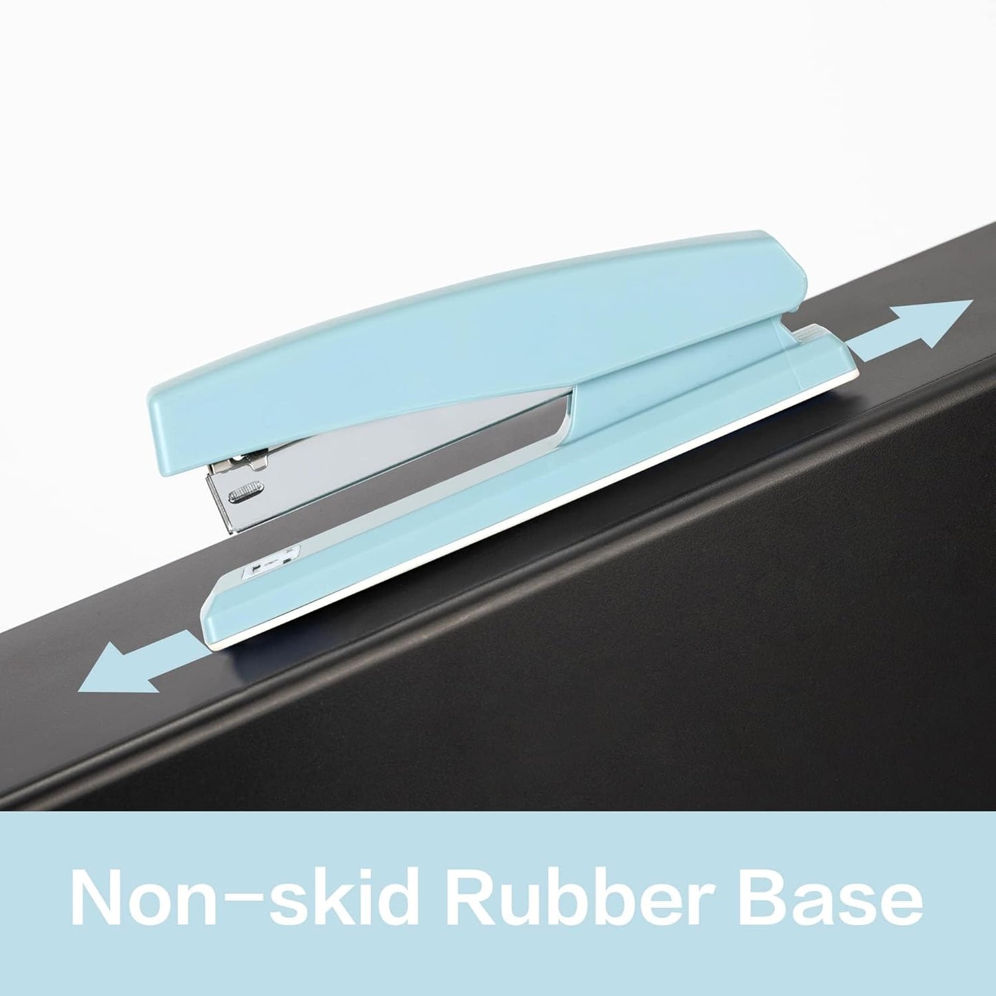 Deli Stapler, Desktop Stapler, 2 Pack, Office Stapler, 25 Sheet Capacity, Includes 2000 Staples and 2 Staple Removers, 2 Pack, Blue