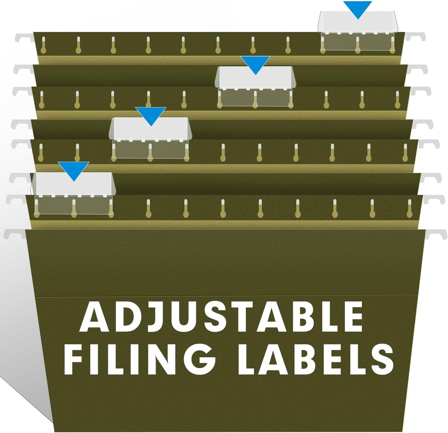 Extra Capacity Hanging File Folders, RAZCC 30 Pack Letter Size Reinforced Hanging Folders with Heavy Duty 3 Inch Expansion for Bulky Files, Filing Cabinet, Adjustable Tabs, Green