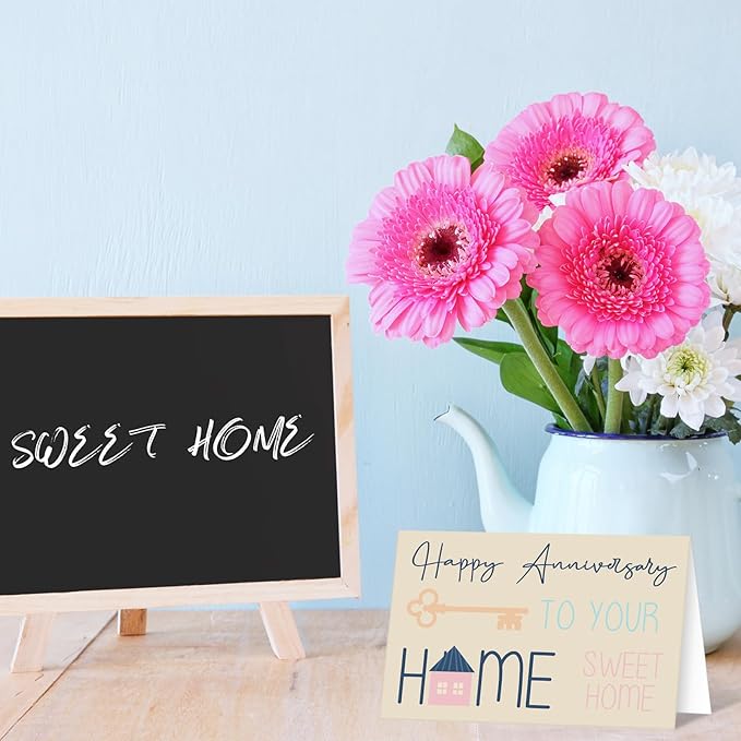 48 Pcs Happy Home Anniversary Cards with Envelopes Bulk Blank Welcome House Cards Real Estate Thank You Notes Housewarming Gifts for Clients Neighbors, 4 x 6 in(Pastel)