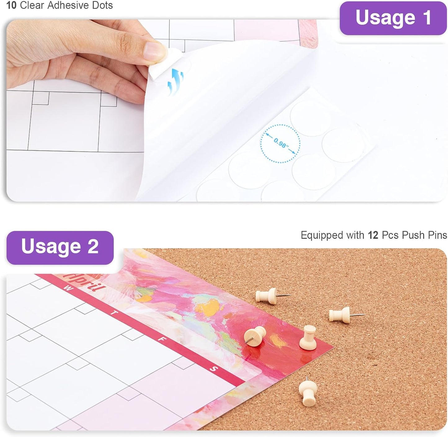 Ospelelf Undated Dry Erase Calendar for Wall 12 Month Large Laminated 2025 Calendar 36.6'' x 48'' Yearly Monthly Family Calendar