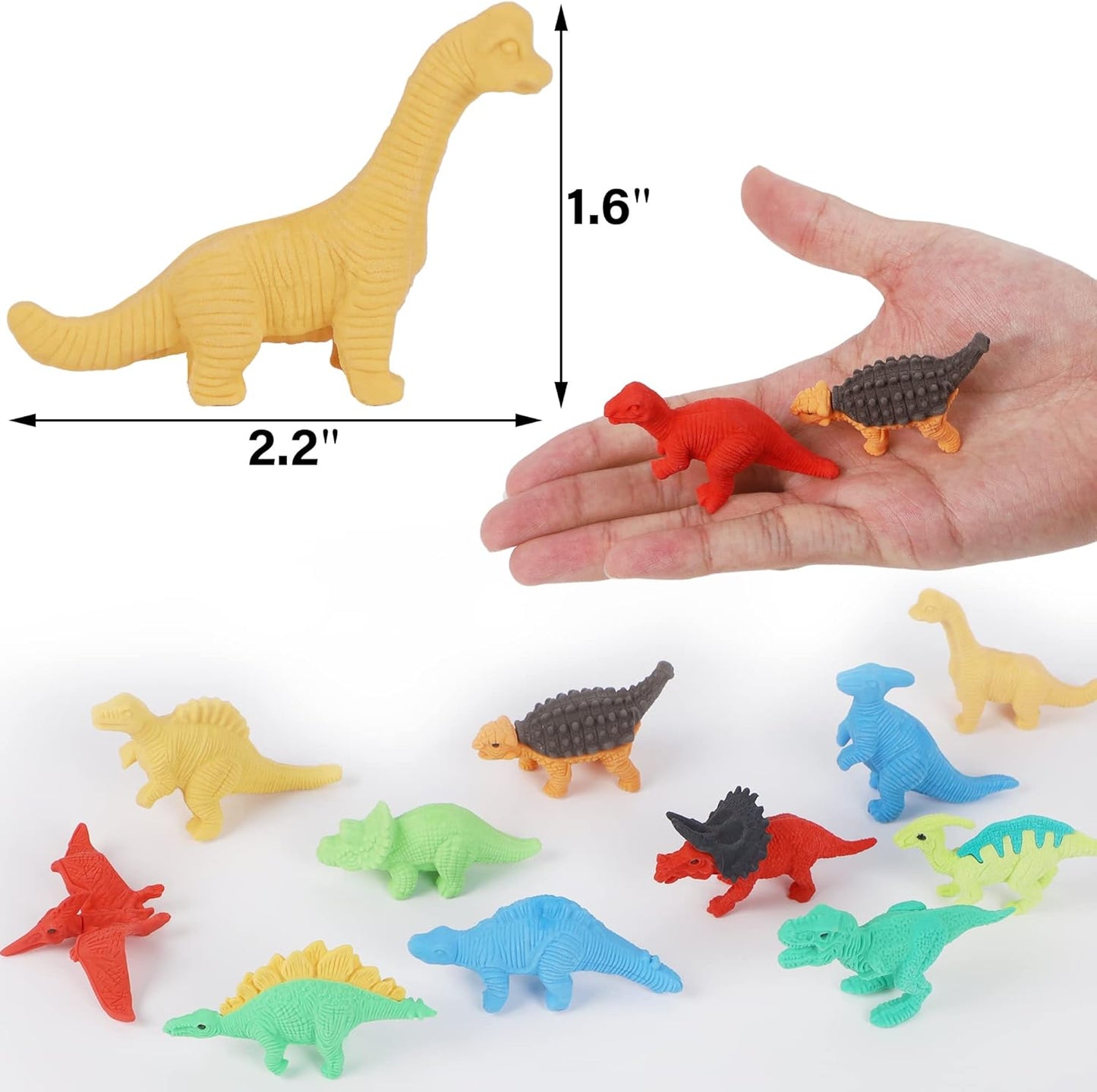 72 Pcs Animal Erasers for Kids, Dinosaur 3D Puzzle Eraser Bulk, Mini Dinosaur Toys, Desk Pets for Students, Classroom Prizes, Party Favors