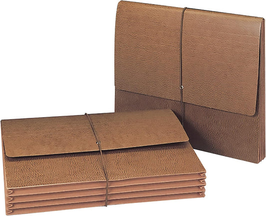 Smead Classic Expanding File Wallet with Flap and Cord Closure, 3-1/2" Expansion, Tear Resistant Gusset, Letter Size, Redrope, 10 per Box (71453)