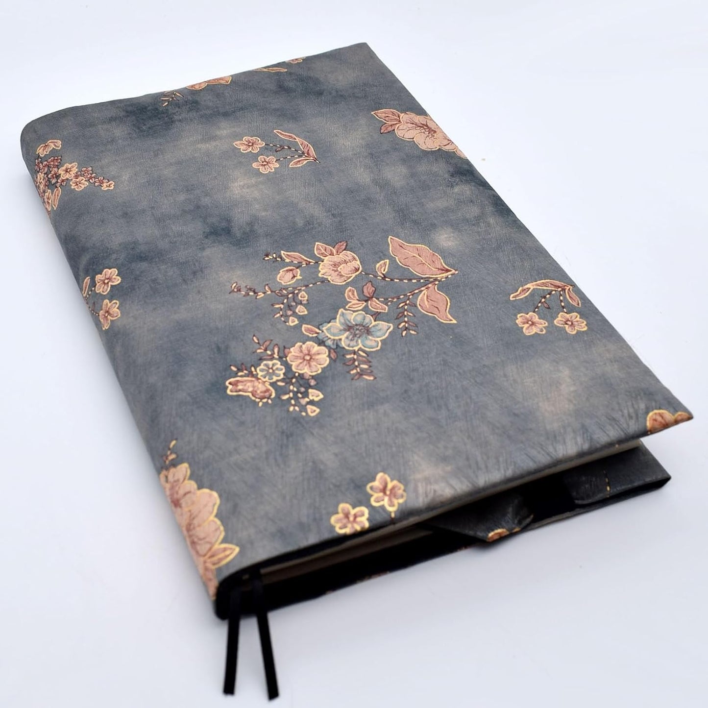 BLBMH Book Covers for Paperbacks Fit for 5.5x8.5 inch Adjustable Book Sleeve Cover for Women Over 15 Soft Cloth Protector for Bible Novels Notebook Journal - Flower 4 Green