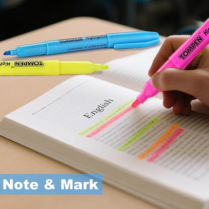 Highlighters Bulk 48 Pack – 6 Assorted Colors Chisel Tip High lighter Marker Set for School,Office,Bible Study, Journaling – Smear-Free,Quick Dry Ink Fluorescent Pens for Teachers & Students