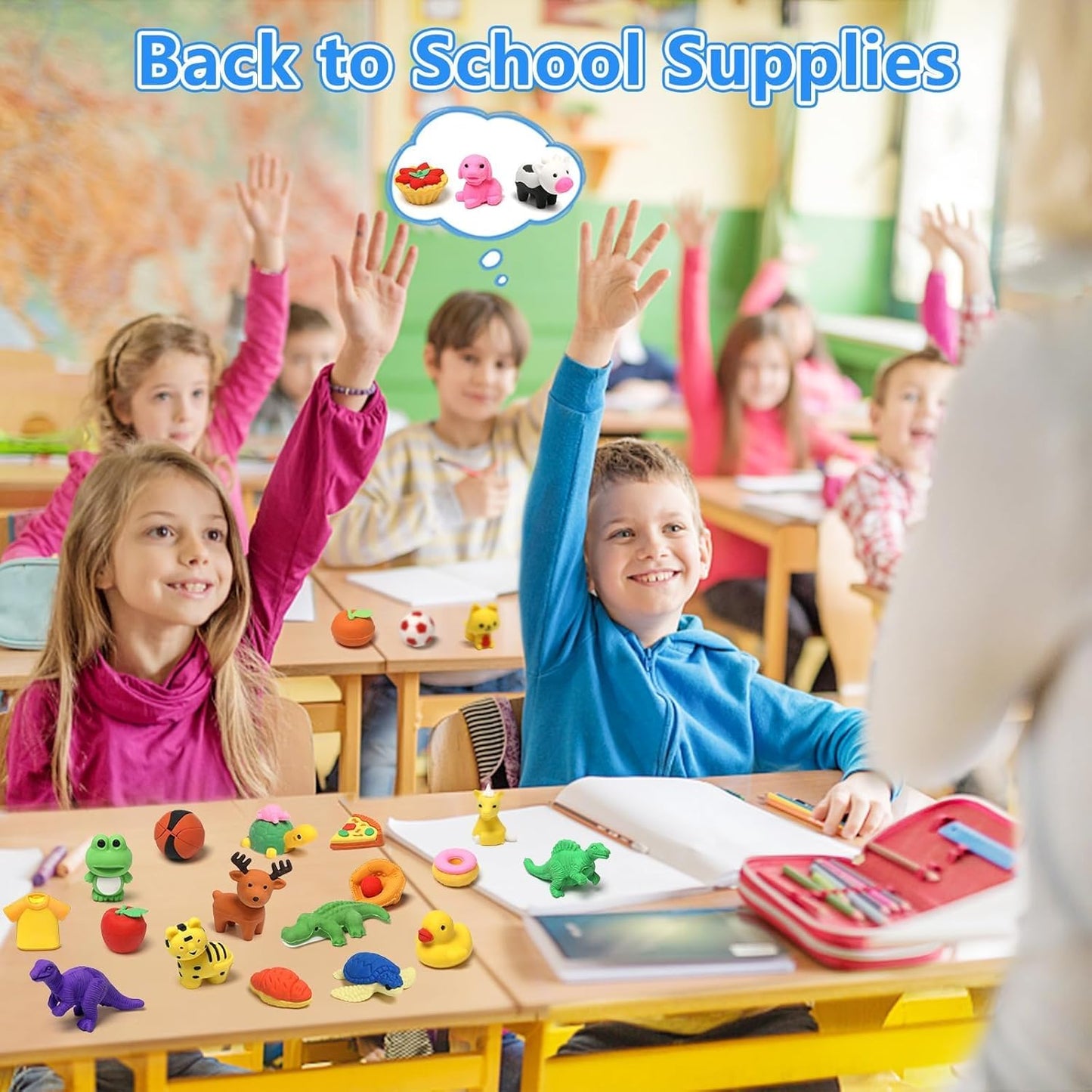 150 Pack Animal Erasers for Kids Bulk Pull Apart 3D Puzzle Erasers Treasure Box Toys for Classroom Rewards and Prizes Class Treasure Box Kids Party Favors Back to School Supplies Gift