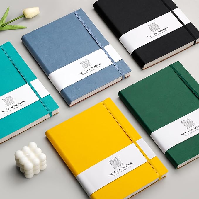 AHGXG Graph Paper Notebook - 320 Pages Grid Paper Notebook Large Journal B5, 100gsm Thick Graph Paper, Leather Softcover, Inner Pocket, 7.6'' X 10''- Green