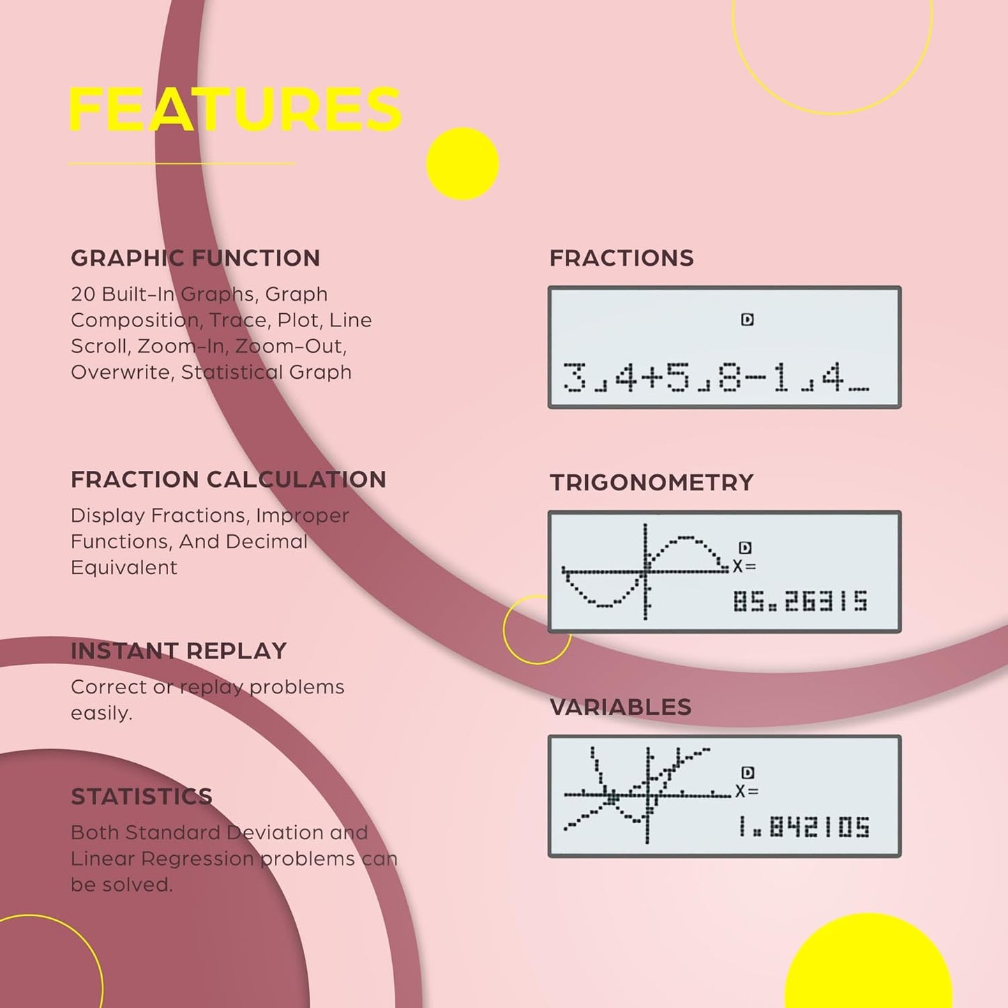 TOVO Scientific Calculator with Graphing Functions, Multiple Modes, 360 Functions, Large Screen, Intuitive Interface for Beginners, High School & Advanced Courses, TS-259 (Developed by CATIGA)