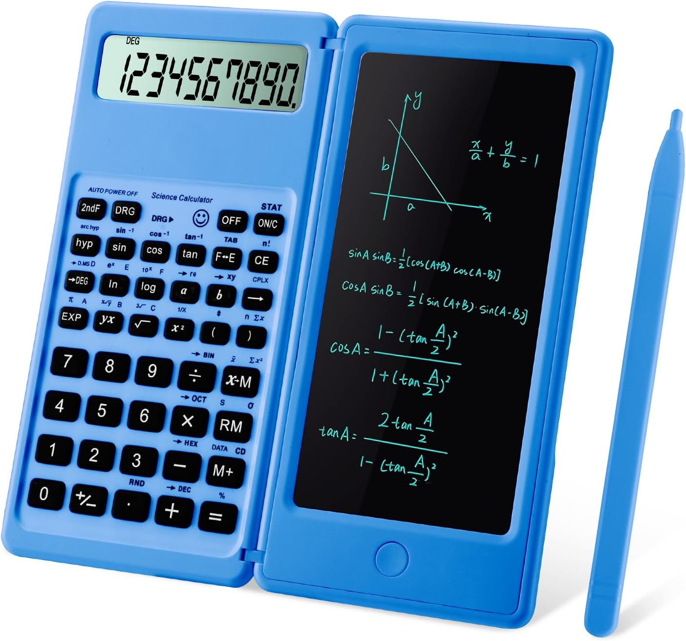 Scientific Calculators for Students, Blue Math Calculator with Notepad,10-Digit Large Screen, Classroom Must Haves for Middle High School Supplies & College (Blue)