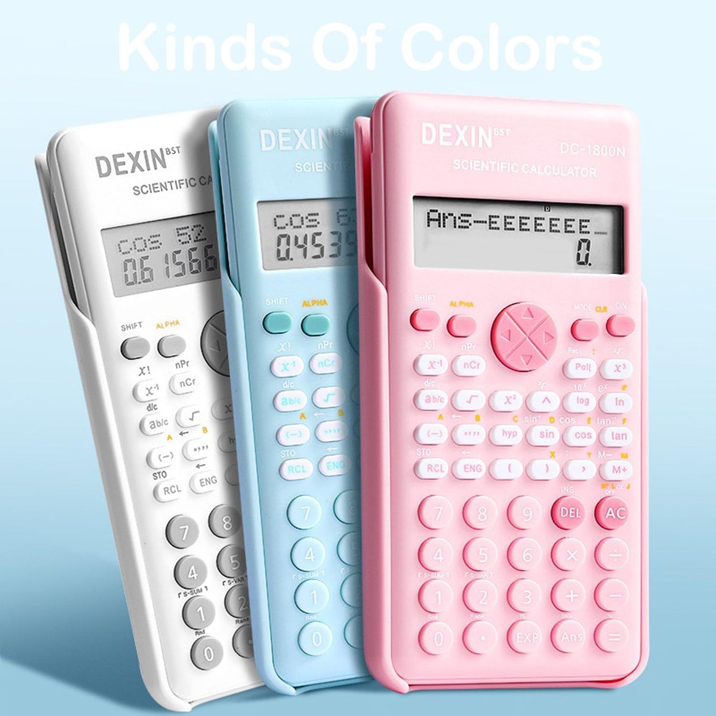 Scientific Calculators for Students, 240 Functions 2-Line Standard Scientific Calculator, Cute School Office Supplies,Math Calculator for School (Pink)