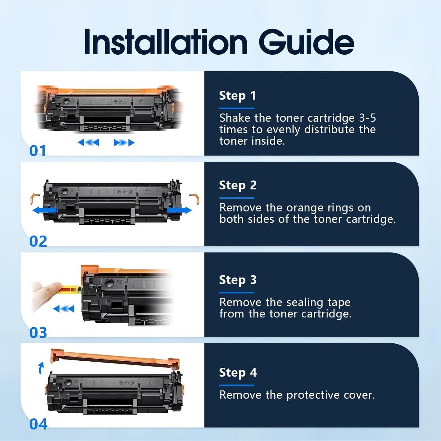 410A Toner Cartridge Replacement Compatible for 410A 410X 410 CF410A CF411A CF412A CF413A Work with Pro MFP M477fnw M477fdw M477fdn M452dn M452nw M477 Printer (4-Pack)