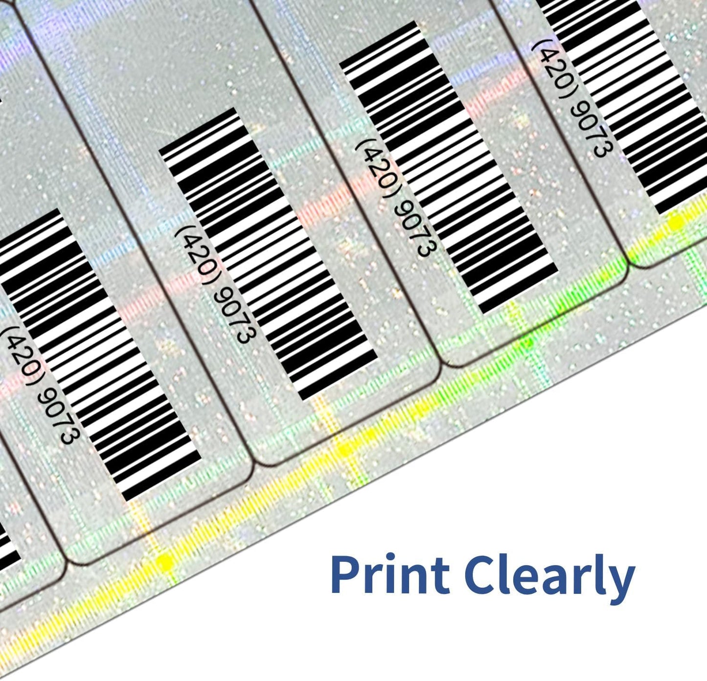 STARLIBOO 1" x 2-5/8" Address Labels- Holographic Color Stickers for Laser/Ink Jet Printer mailing Labels 8.5"×11"- Holographic Silver/ 30 per Sheet