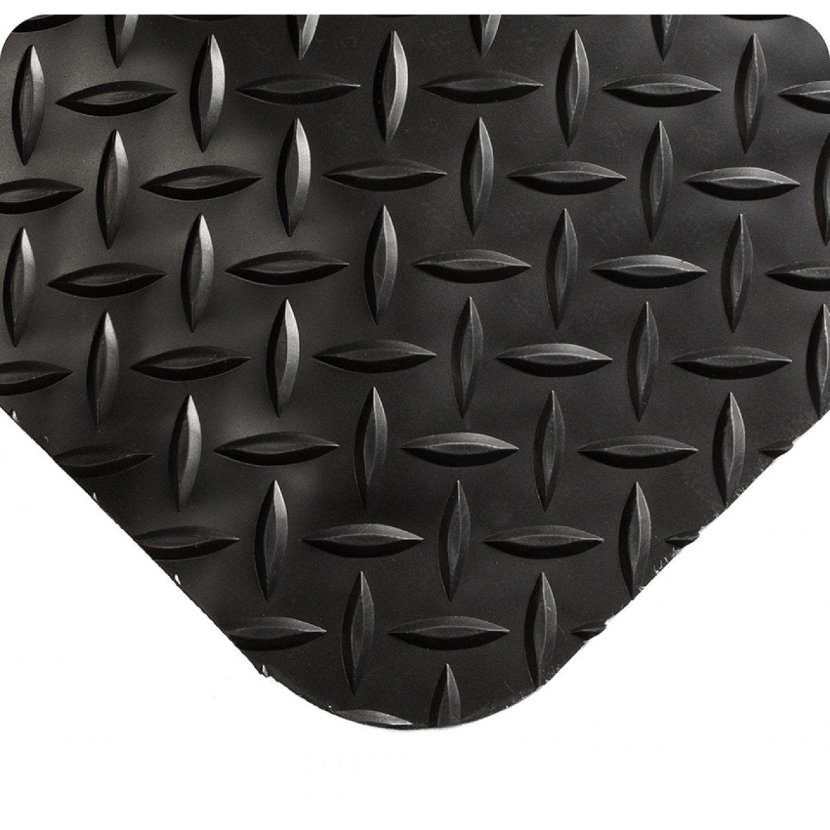Wearwell 414.1516x2x6BK Diamond-Plate SpongeCote UltraSoft Mat, 6' Length x 2' Width x 15/16" Thick, Black