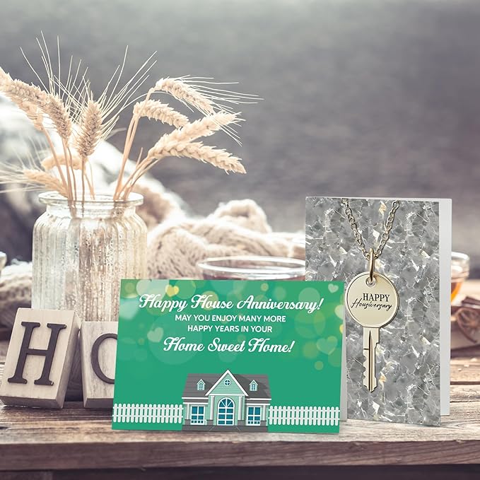 48 Pcs Happy Home Anniversary Cards with Envelopes Bulk Blank Welcome House Cards Real Estate Thank You Notes Housewarming Gifts for Clients Neighbors, 4 x 6 in(Stylish)