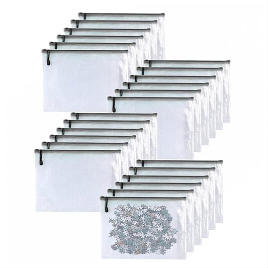 Oaimyy-6 * 8 inches-Mesh Zipper Pouch, Plastic Zip File Folders for Organizing,Office Supplies,Travel,Home Storage-Black