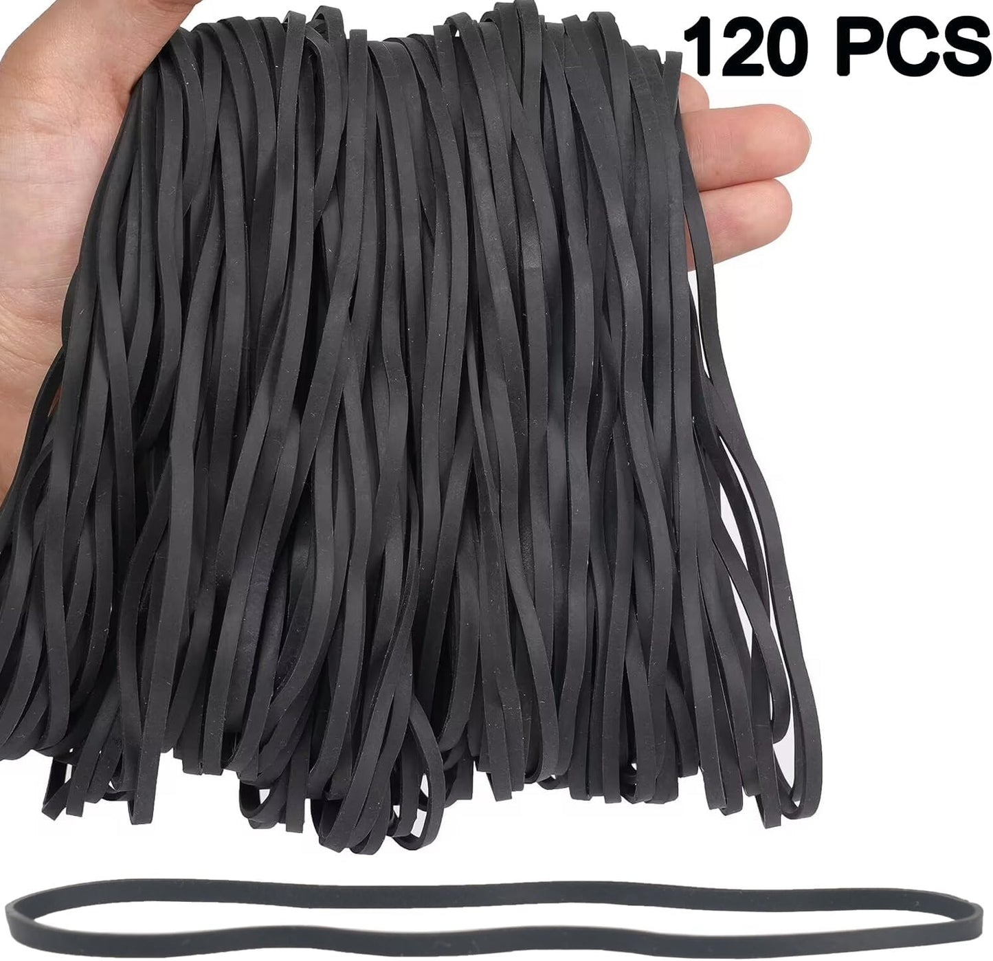 Rubber Bands Garbage Can Bands Elastic Large Size #117B 120 Pcs Trash Can Rubber Bands Elastics Bands 7 inch Assorted Color For Office Supplies Home