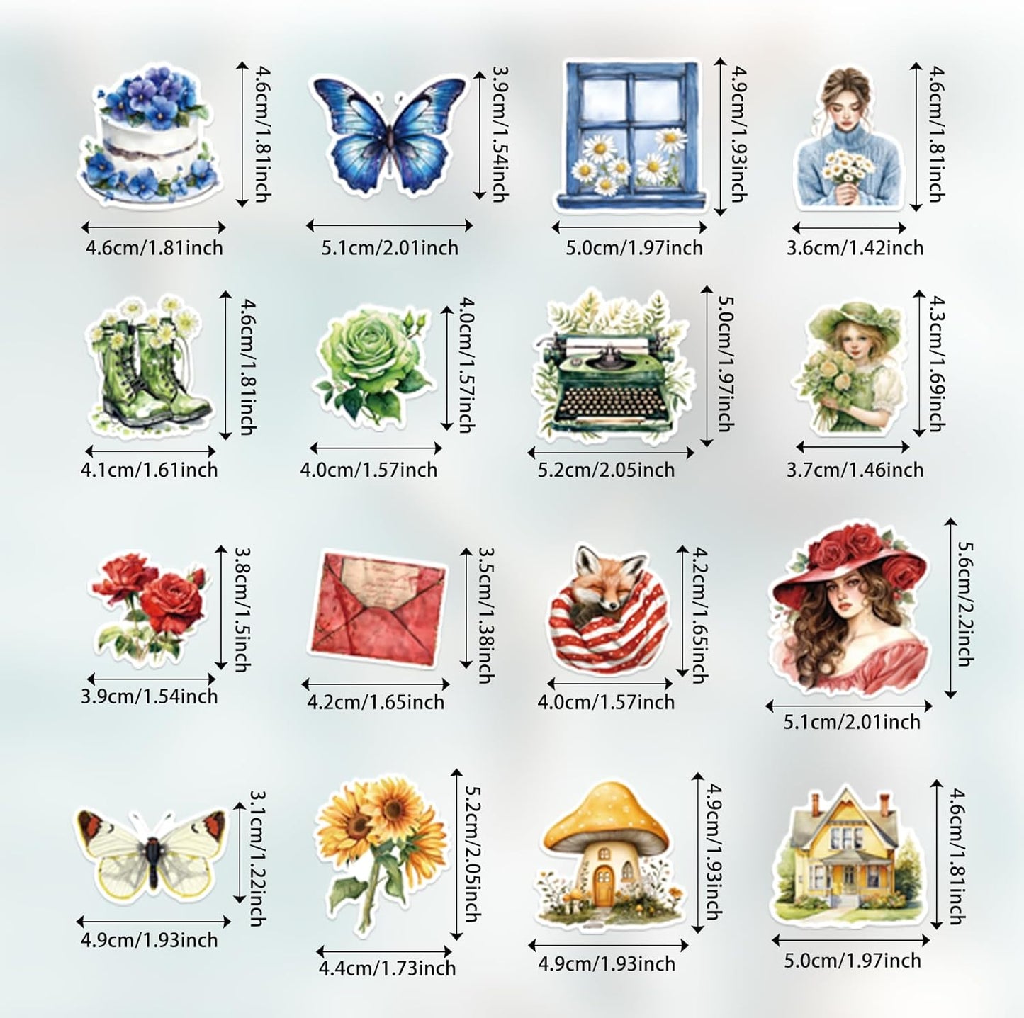 4 in 1 Aesthetic Stickers for Scrapbooks (People Stickers)