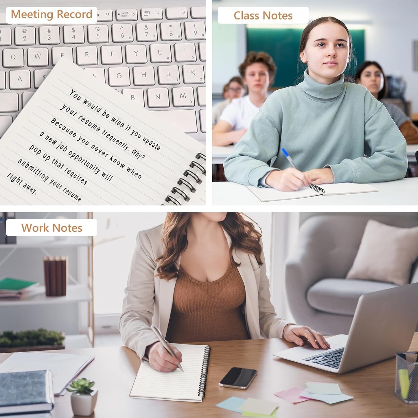 Fuutreo 12 Pcs Spiral Notebook for Work A5 8.3 x 5.7 Inch College Ruled Spiral Journal Notebook Kraft Cover Ruled Paper, 12 Color, 60 Sheets, 120 Pages for Office School(Hot Stamping)