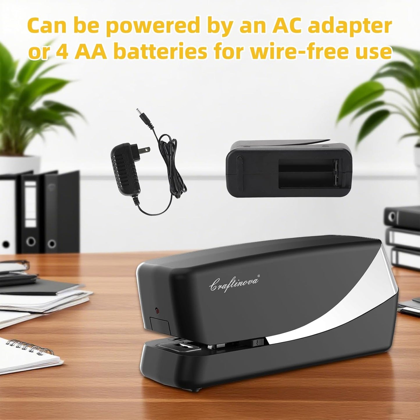 Electric Stapler, Automatic Stapler, Include 2000 Staples and 1 Staple Remover, Heavy Duty, Store 210 Staples,AC or Battery Powered, 25 Sheet Capacity.