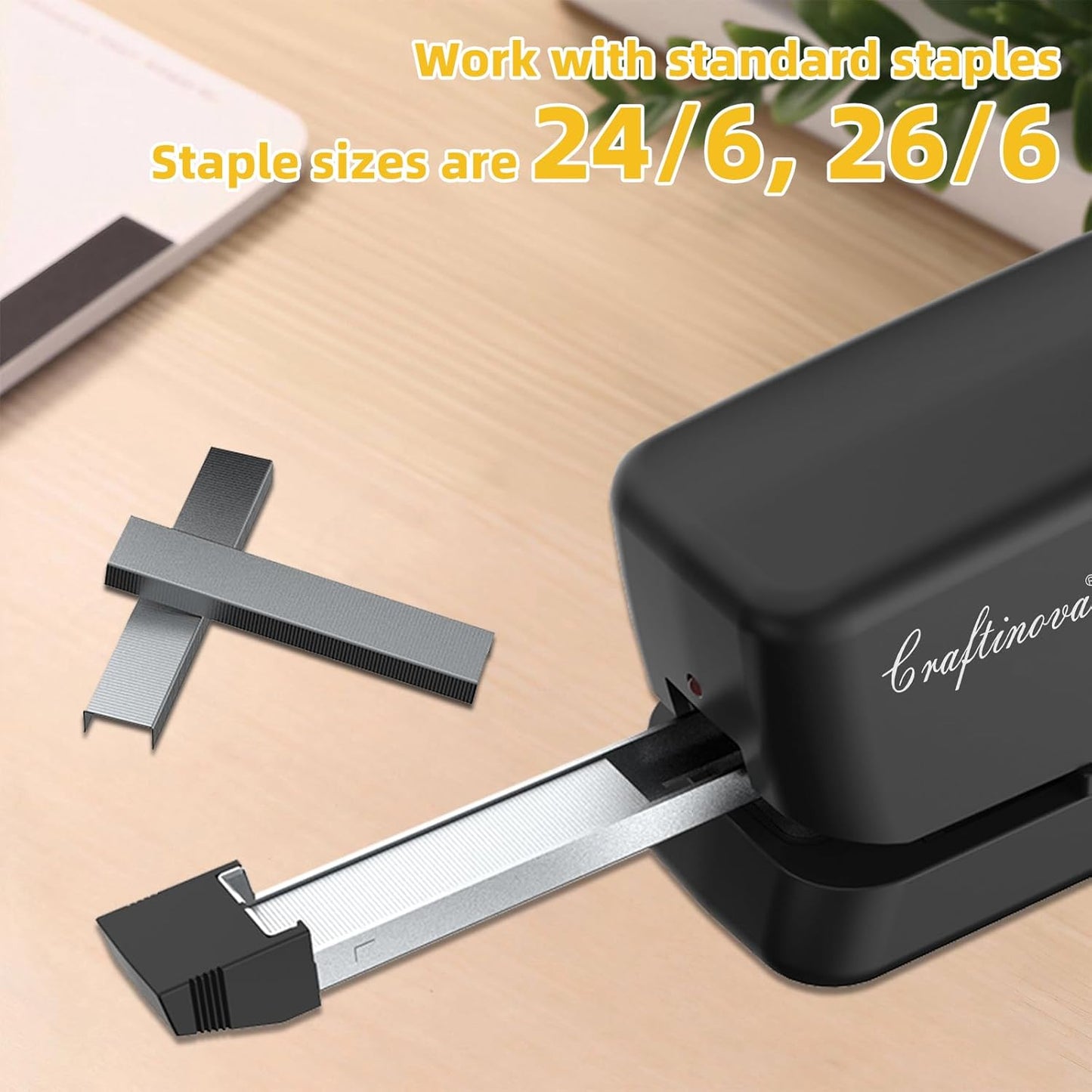 Electric Stapler, Automatic Stapler, Include 2000 Staples and 1 Staple Remover, Heavy Duty, Store 210 Staples,AC or Battery Powered, 25 Sheet Capacity.