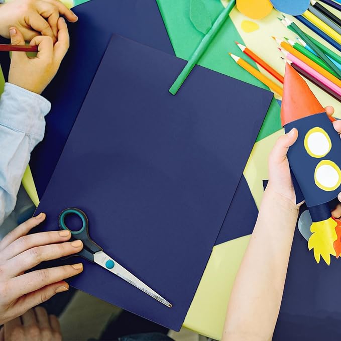 100 Sheets 65lb Blue Cardstock 8.5 x 11 Pastel Paper, Goefun Navy Blue Card Stock Printer Paper for Wedding Invitations, DIY Cards, Menus, Crafts