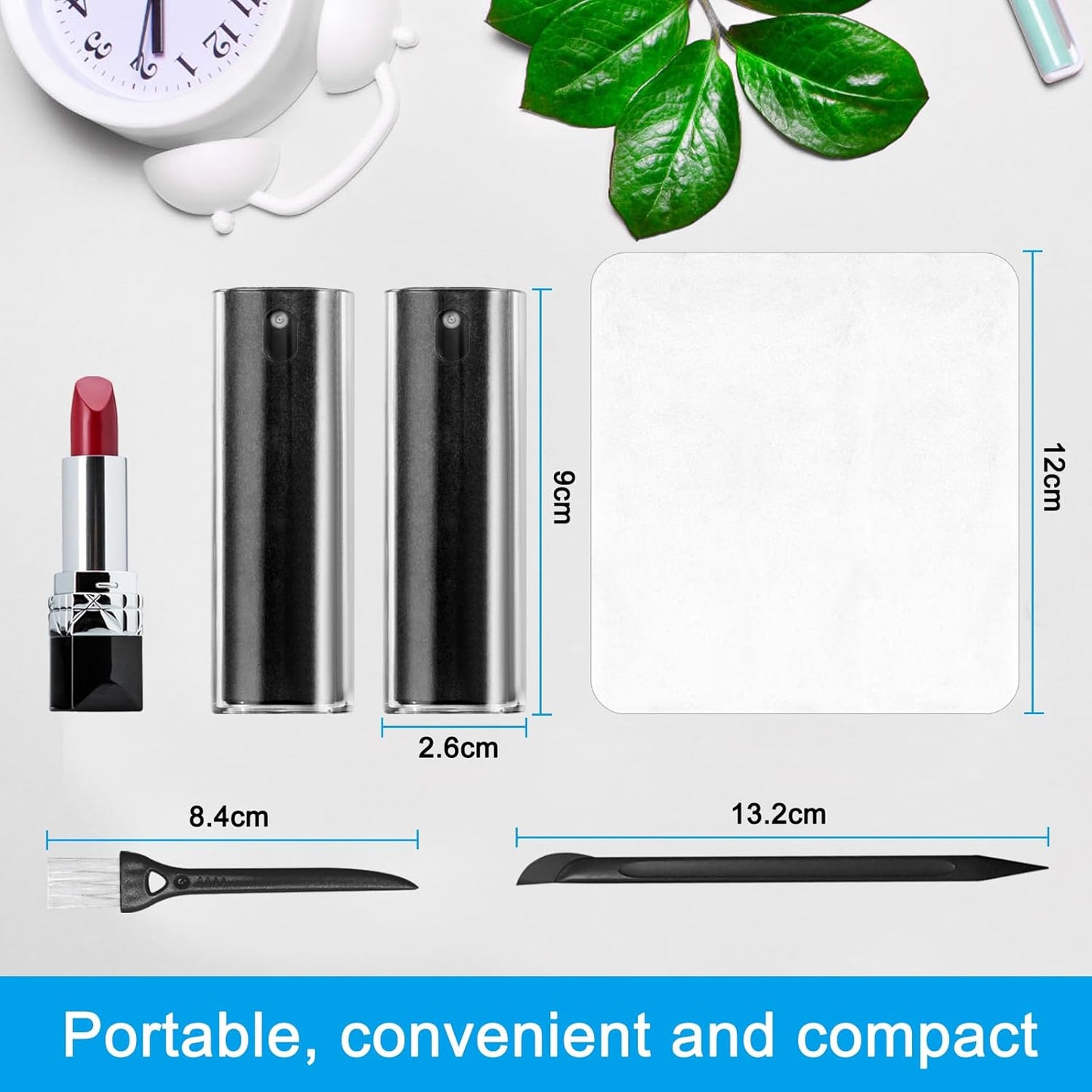 walrfid 2 Pack Screen Cleaner Spray and Wipe for Laptop Monitor and Car Screens, Phone Touchscreen Mist Cleaning Kit for Cellphone, Tablet, PC, Computer, LCD, MacBook, iPhone, iPad, Mac Pro - Black