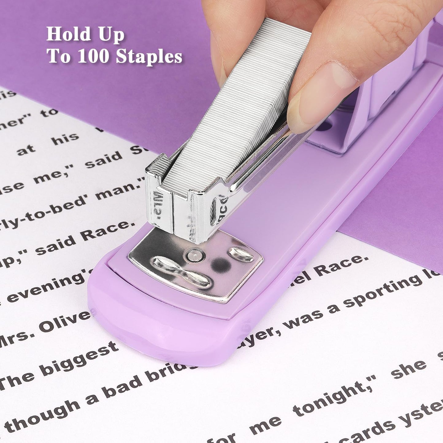 Tamaki Stapler, Office Stapler, Staplers for Desk(Purple)