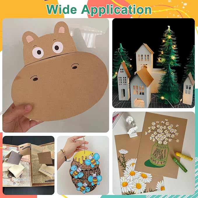 OcePor 100 Sheets Brown Cardstock Paper, Colored Printer Paper 8.5 x 11, Card Stock Thick Construction for Craft,Scrapbook,Office Printing, Invitations, Certificates,92 lb/250gsm