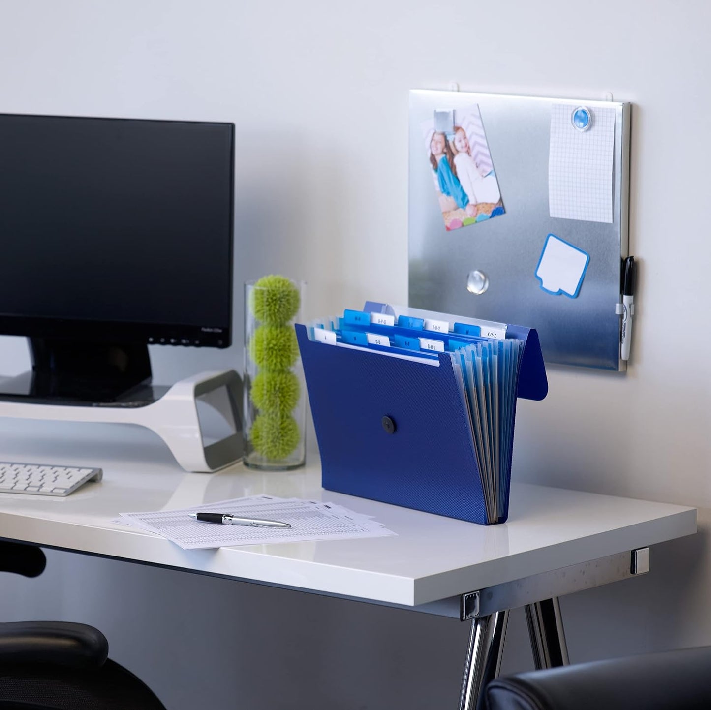 Smead Step Index Poly Organizer, 12 Pockets, Flap and Cord Closure, Letter Size, Navy Blue, 2 per Pack (70907)