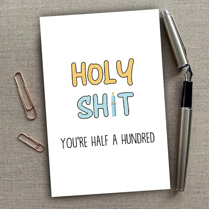 Funny 50th Birthday Card, Rude 50 Years Old Birthday Card for Friend Him Her, 50 Birthday Gift for Men Women