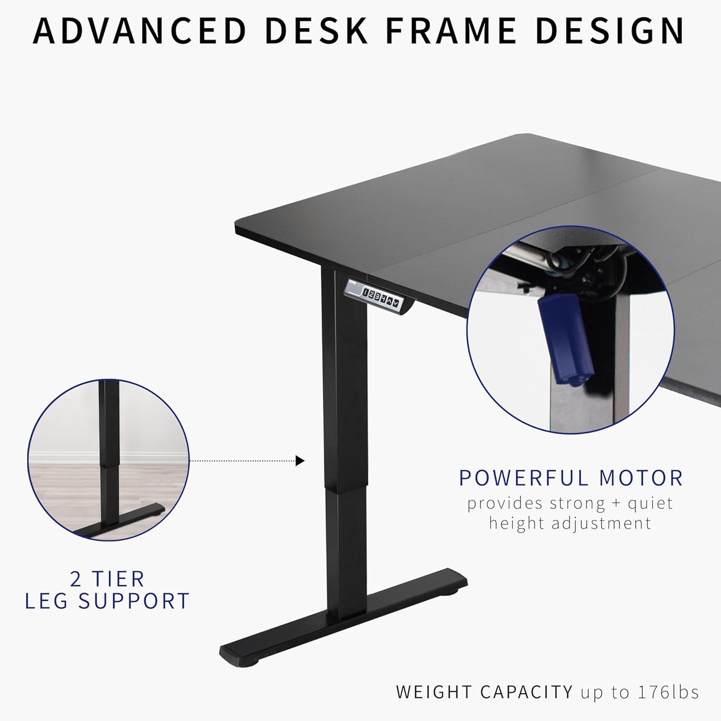 VIVO Electric 71 x 36 in Standing Desk, Memory Height Adjustment, 1B Series, Light Wood Top Black Frame, DESK-KIT-1B7C-36