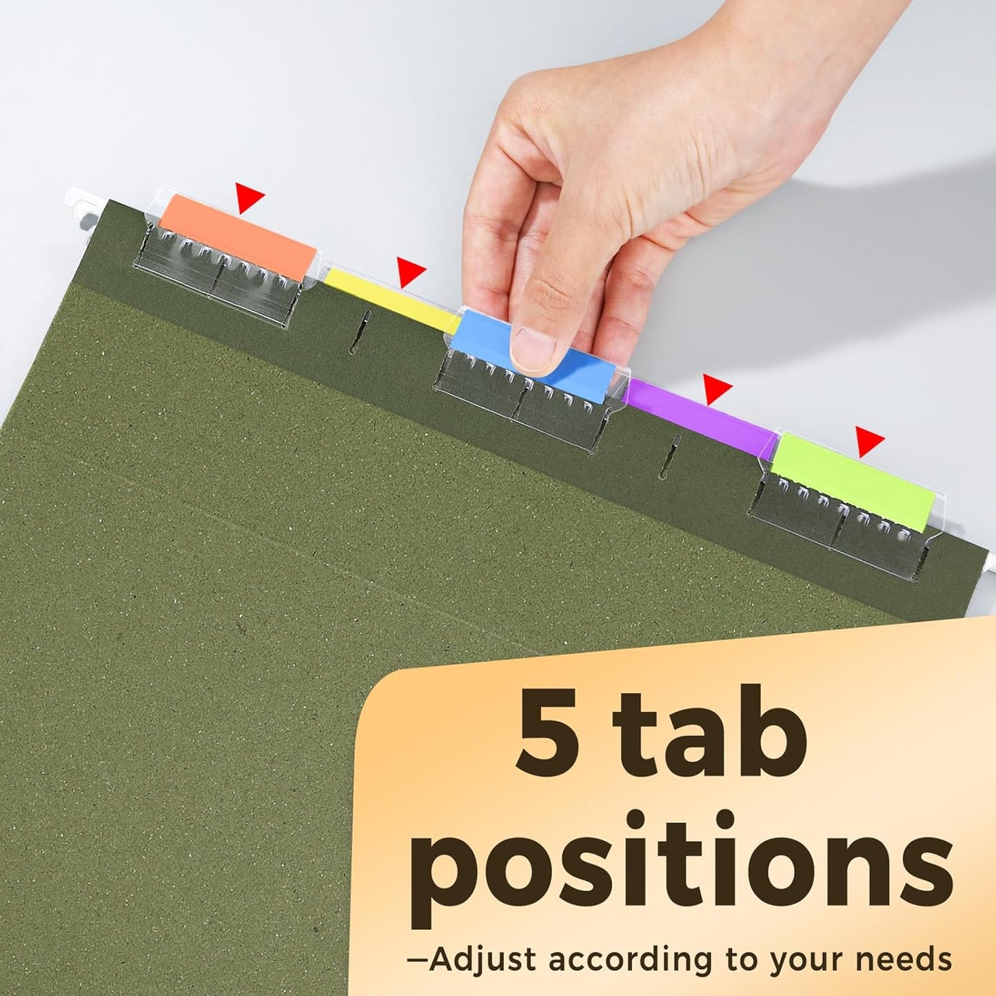 SUNEE Hanging File Folders, 75 Pack Reinforced Hang Folders Letter Size, Adjustable 1/5-Cut Tabs, Designed for Bulky Files, Filing Cabinet, Standard Green
