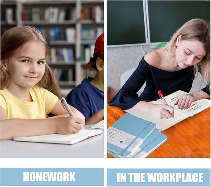 Lined Journal Notebook, 6Pack(sky blue), 160 Pages, Medium 5.7 inches x 8 inches - 100 gsm Thick Paper, Hardcover