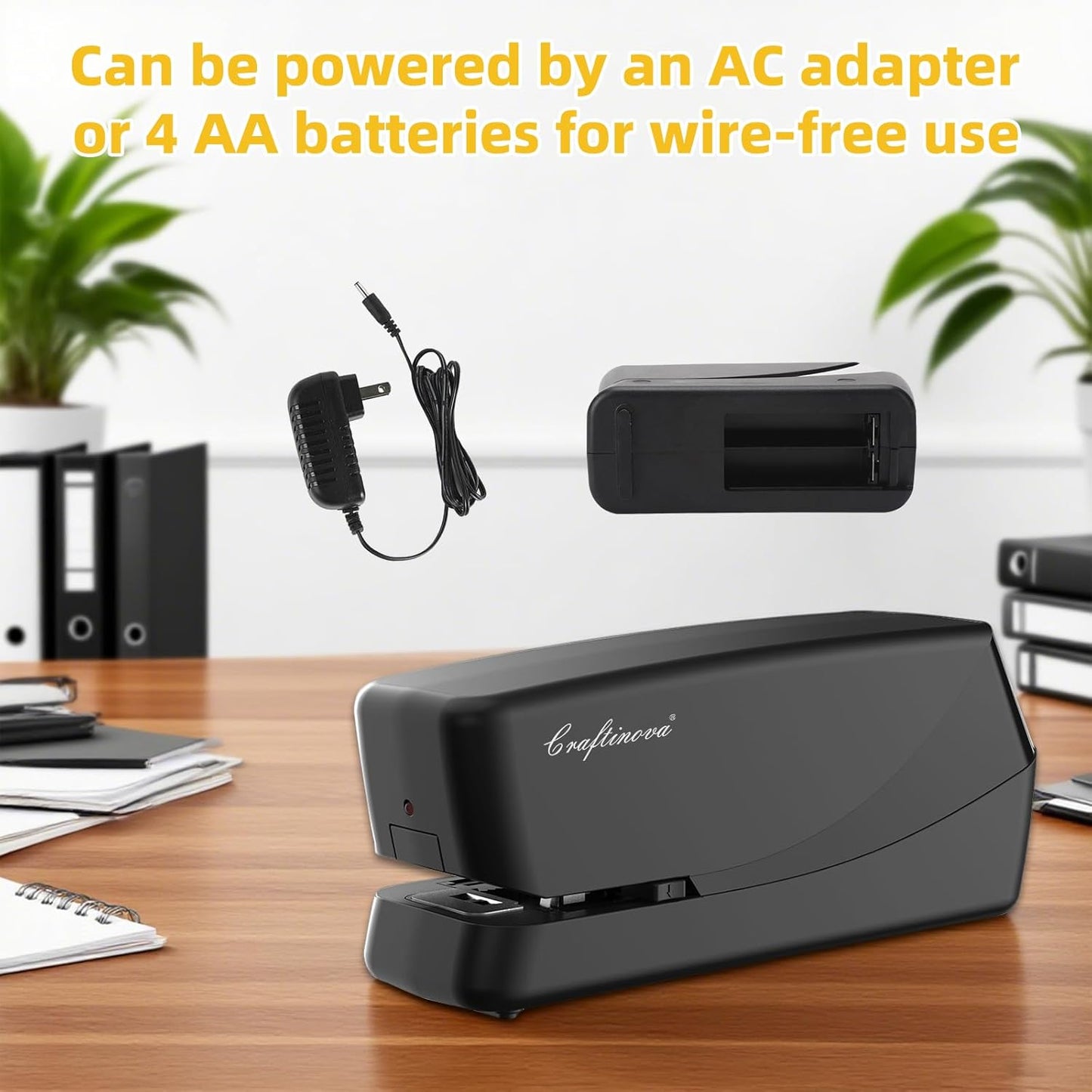 Electric Stapler,Automatic,Inclued 2000 Staples and 1 Staple Remover, Heavy Duty Can Store 210 Staples,AC or Battery Powered Stapler Heavy Duty, 25 Sheet Capacity.