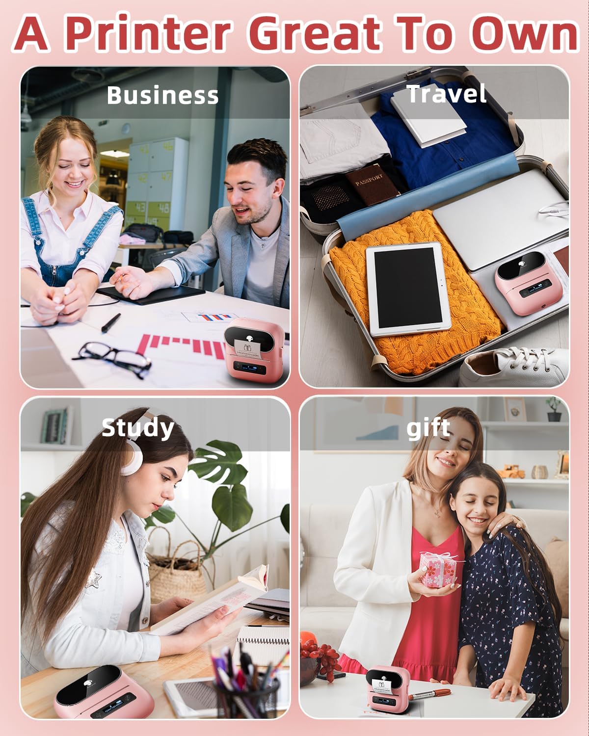 Phomemo M220 Bluetooth Label Maker Machine,Label Printer for Small Business, Office, Home & School, Portable Label Maker with 200+ Templates,100+ Fonts,1000+ Icons, Compatible with Phone, PC