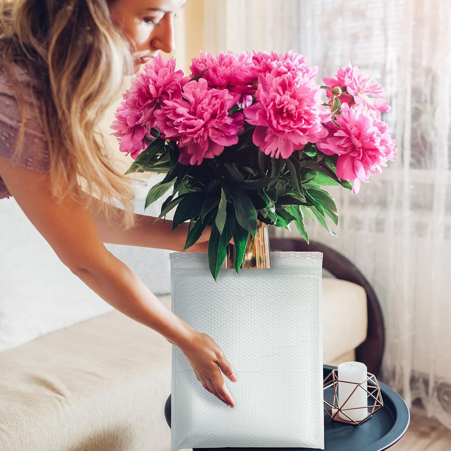 Ireer 3 Pack Extra Large Bubble Mailers 24 x 31.5" Poly Padded Envelopes Cushioned Mailing Envelopes Bubble Padded Mailers Self Adhesive Waterproof Shipping Bags for Business Gift Packaging