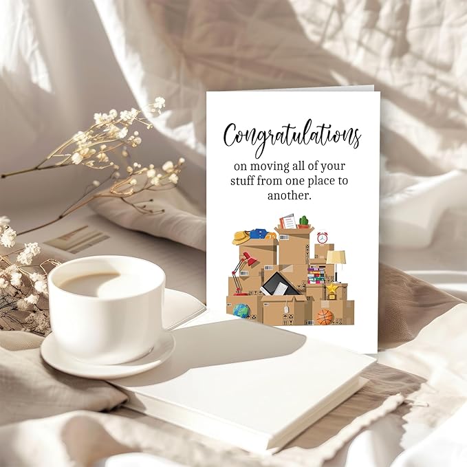 Funny Housewarming Card, Congrats New House Card for Friends, New Home Card for Women Men, Humorous Moving Away Card