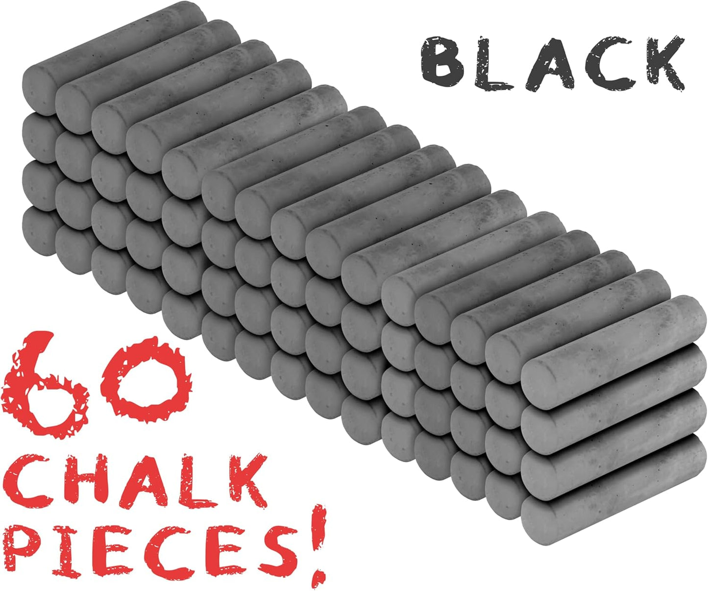 Kid Made Modern 60 Count Pack of Sidewalk Chalk – Black