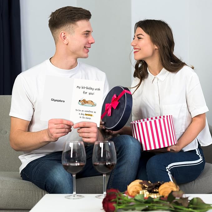 Funny Birthday Card for Him/Her, Humor Birthday Card for Family Friends, Bday Card for Sister Brother, My Birthday Wish For You To Be As Carefree As A Dog Farting In Its Sleep