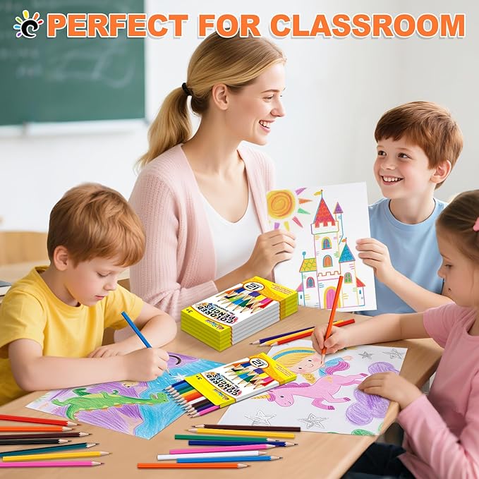 Colored Pencils Bulk 432 Count, Pre-Sharpened Color Pencils for Kids and Adults, 32 Packs Color Pencil Set 12 Colors, Bulk Art Supplies for Teachers, Back to School Supplies, Classroom Prizes