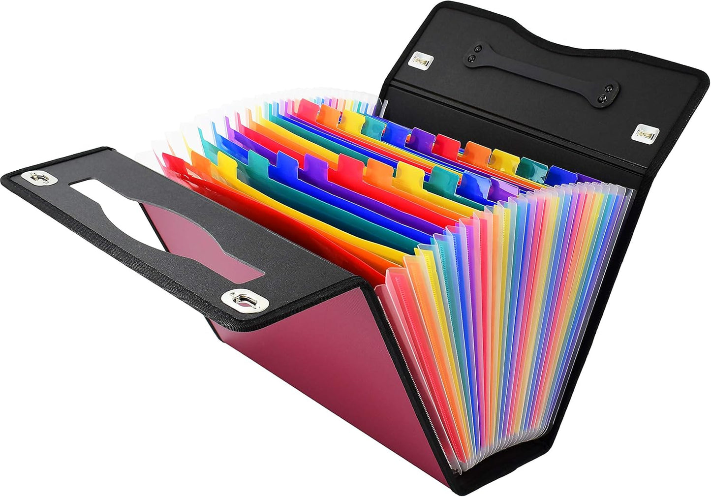 CNK Accordion File Folders with 24 Pockets Organizer for Document Paper Storage Folder Documents Expanding Binder Folio Pocket Receipt Filing Expandable Files Dividers Labels Letter Durable Handle