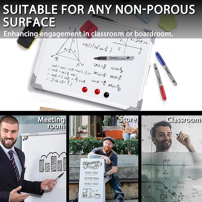 VEESA Dry Erase Markers Bulk, Fine Tip, 3 Assorted Colors, 75 Pack Low-Odor Whiteboard Marker Pens for Office Home, Back to School Supplies