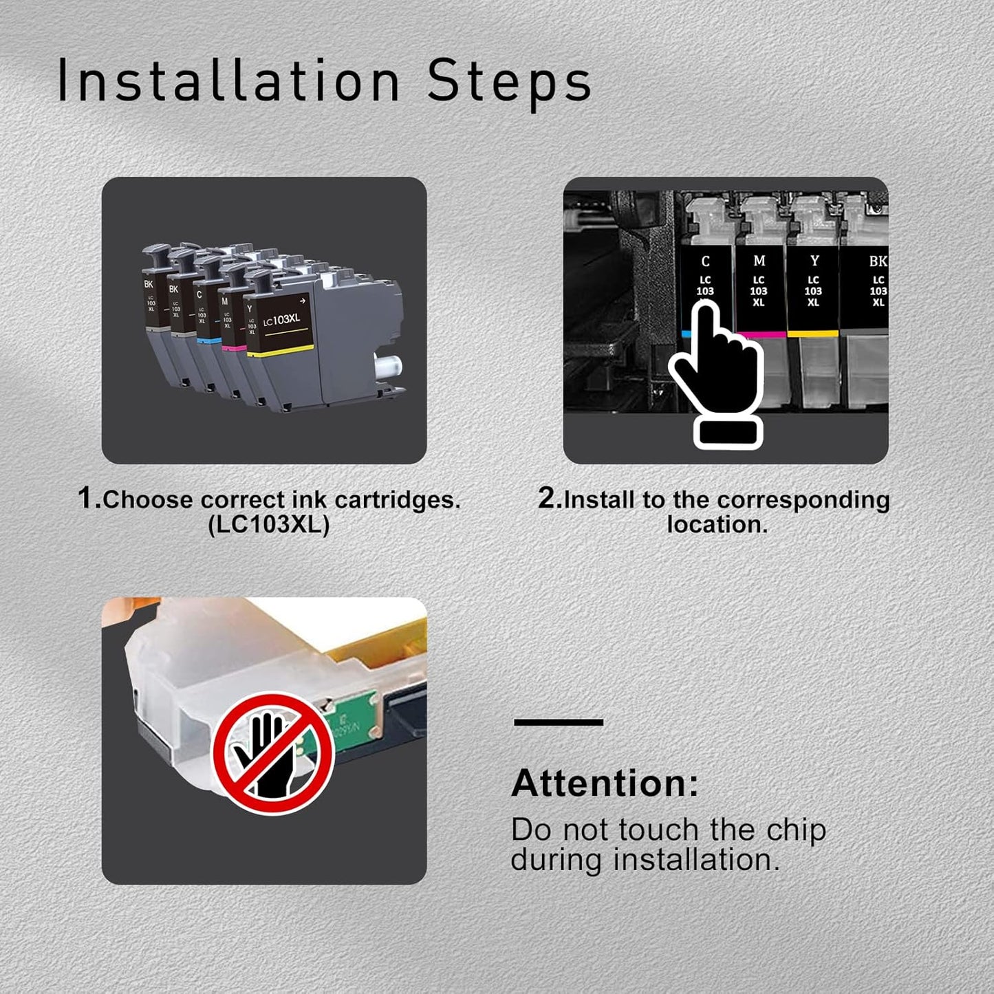 LC103 Ink Cartridges for Brother Printer Compatible for Brother Ink CartridgesLC103 Work with MFC-J870DW MFC-J6920DW MFC-J6520DW MFC-J450DWMFC-J470DW (Black,Cyan,Magenta,Yellow)