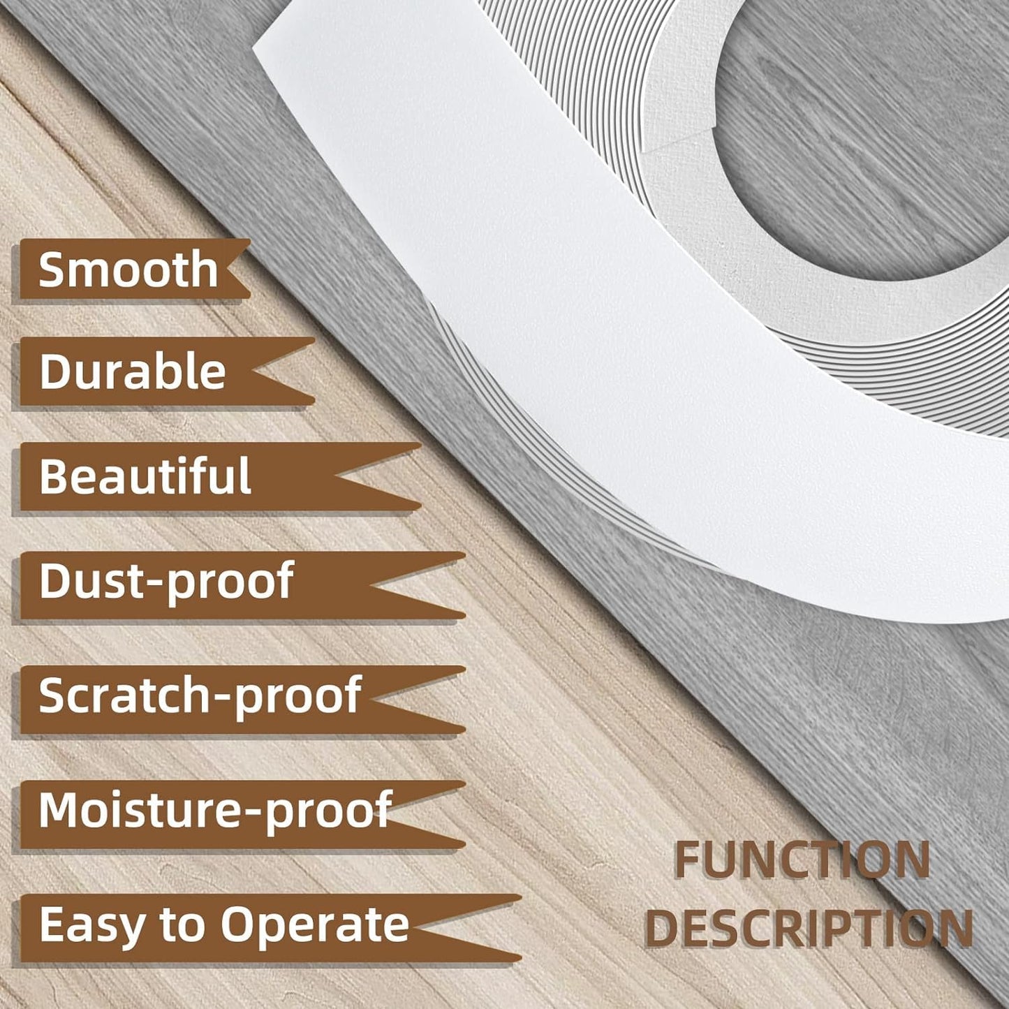 GSCIT Club White Edge Banding, 1 1/2 inch x 100ft Melamine Edge Banding with Hot Melt Adhesive Preglued Cabinet Edge Banding Flexible White Veneer Edging