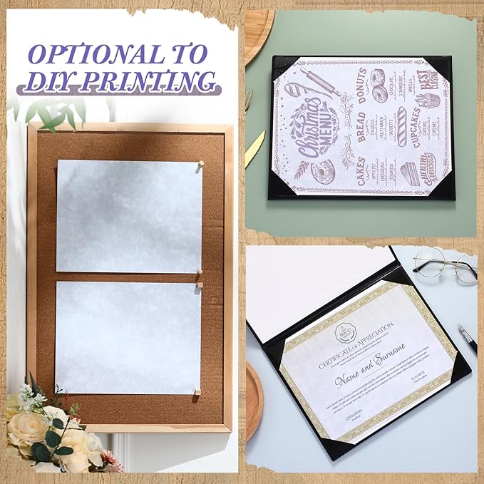 Epakh 200 Pcs Old Age Parchment Paper 8.5 x 11 Inch Standard Letter Vintage Colored Old Parchment Semblance Double Side Printing Paper (Light Purple)