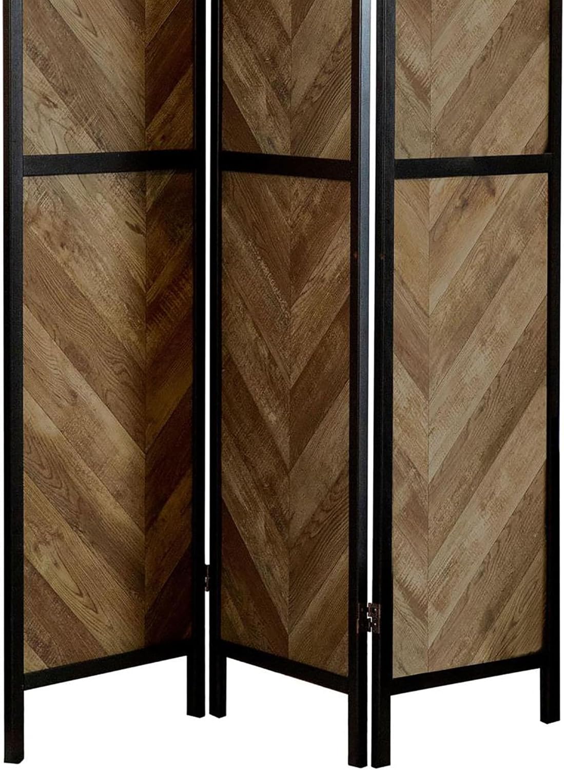 NicBex Room Divider 3 Panel Room Dividers with Herringbone Pattern Partition Room Dividers and Folding Privacy Screens Wall Divider for Home, Room Separation,52"W x 0.75"D x 70.25"H, Rustic Tobacco
