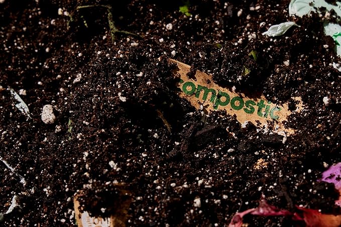 Home Compostable Trash Bags, 13 Gallon Tall Kitchen Rubbish Bags (23” x 29”), Extra Strong & Quickly Breaks Down, 100 Count