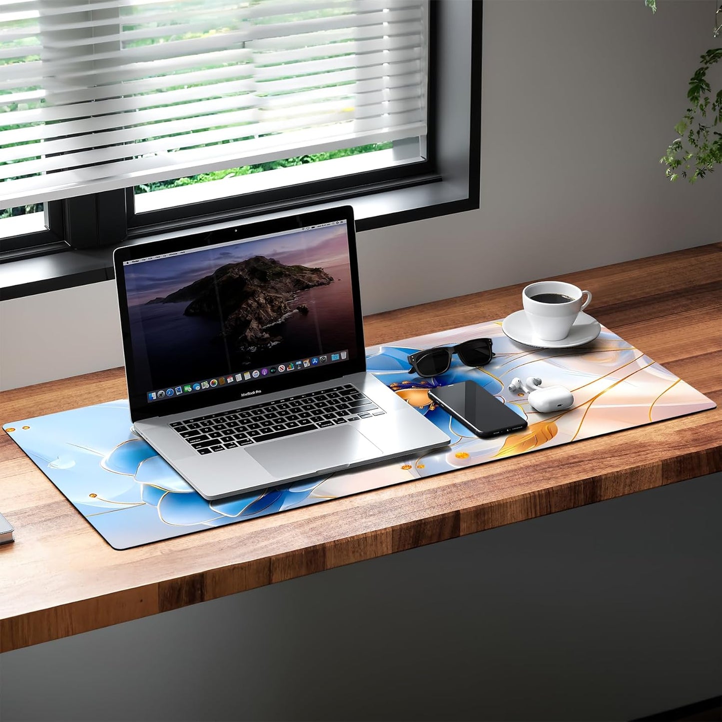 Large Gaming Mouse Pad (31.5"x11.8") - XXL PU Leather Waterproof Desk Mat with Non-Slip Rubber Base for Keyboard, PC & Office