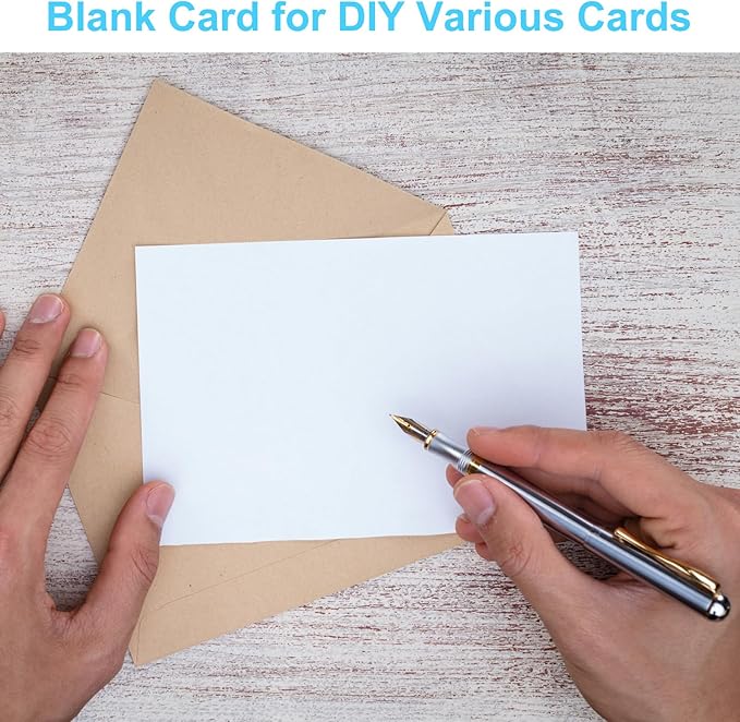 100 Pack Blank Index Cards 4x6 inches, 250 GSM/92 lb Thick White Cardstock Paper for DIY Greeting Cards, Unlined Note Cards Flash Cards Blank Cards for Postcards, Photo Cards, Recipe Cards
